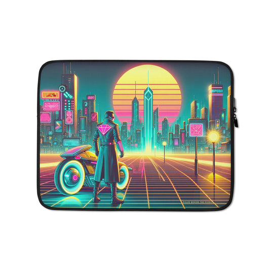 Futuristic Cyberpunk Cityscape Rider - Laptop Sleeve 13" and 15"