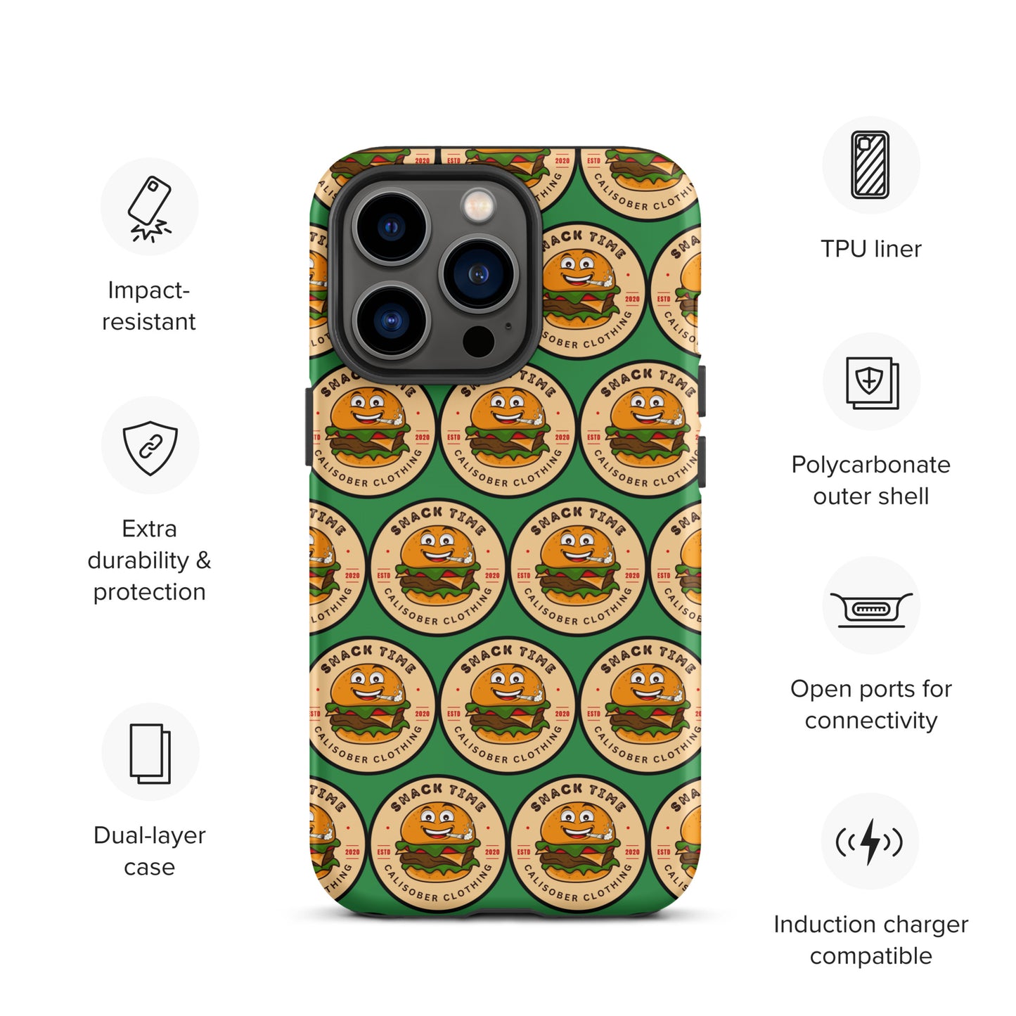 Snack Time! Tough Case for iPhone® - Green