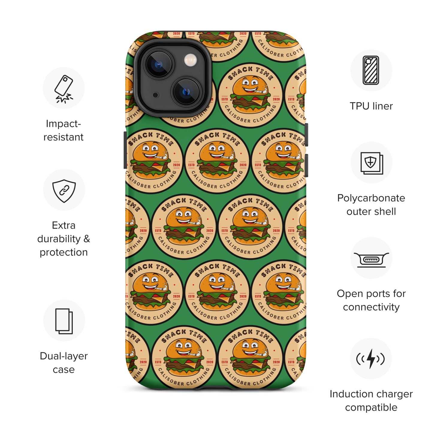 Snack Time! Tough Case for iPhone® - Green