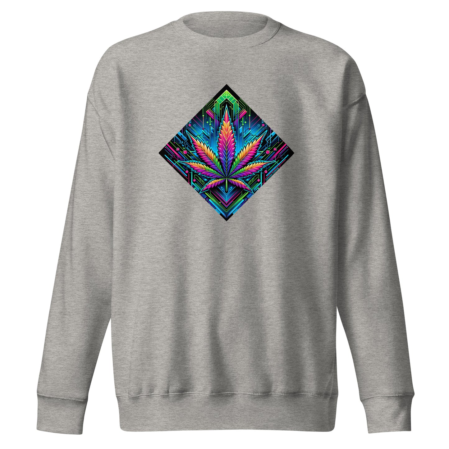 Cyberpunk Cannabis Leaf Unisex Premium Sweatshirt - 5 Colours