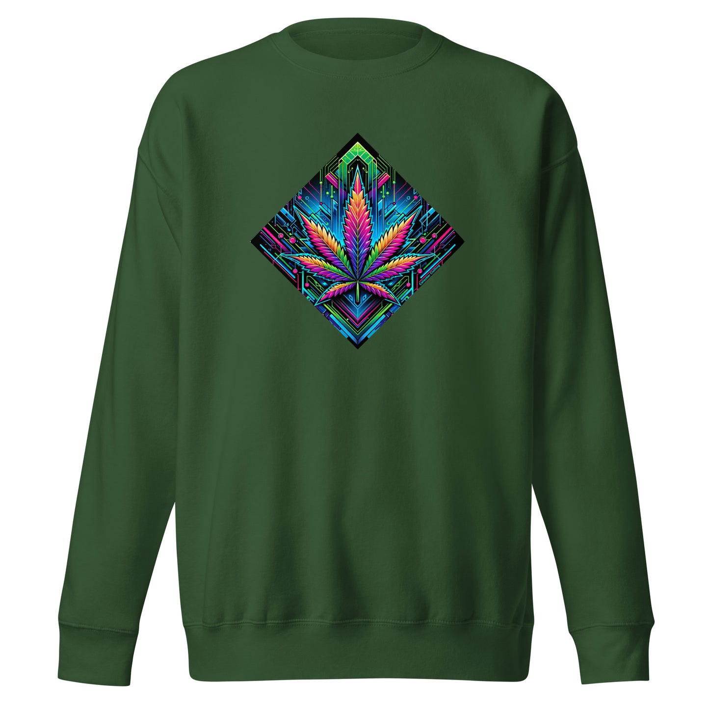 Cyberpunk Cannabis Leaf Unisex Premium Sweatshirt - 5 Colours