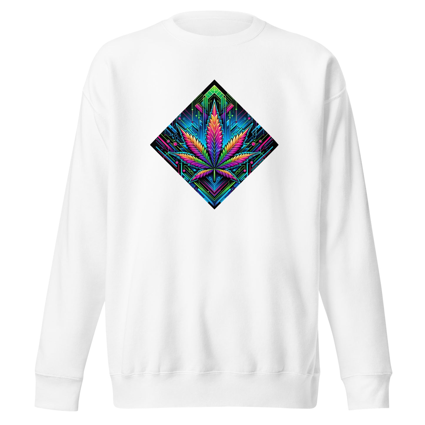 Cyberpunk Cannabis Leaf Unisex Premium Sweatshirt - 5 Colours