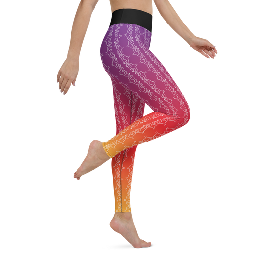 Calisober Sunset Yoga Leggings - Black Waistband