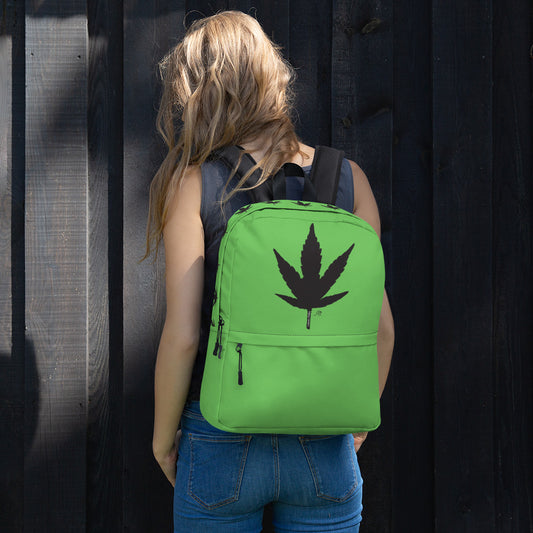 Weed Leaf laptop Backpack - Green