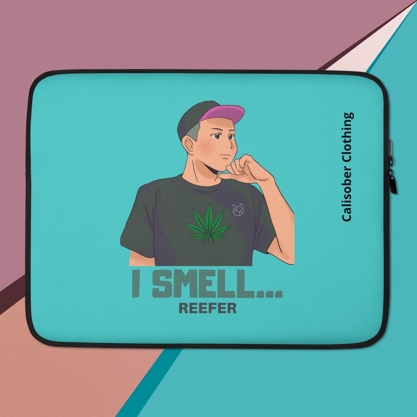 I Smell Reefer Laptop Sleeve - Dark Turquoise