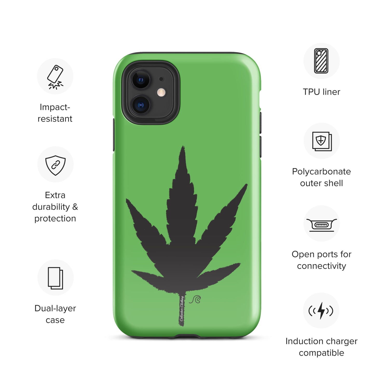 Weed Leaf Premium Tough Case for iPhone® - Green