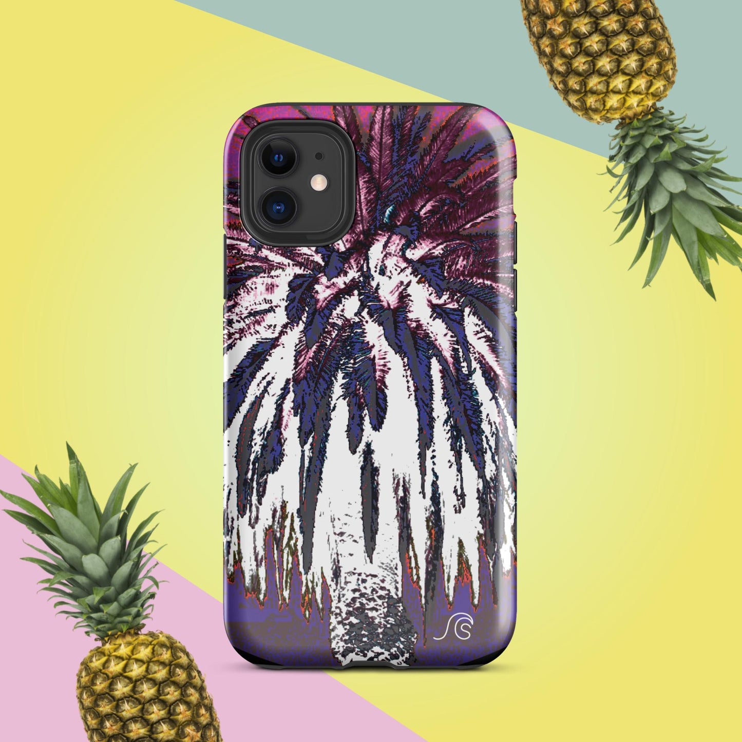 Palm Tree Hustle Tough Case for iPhone® - Black