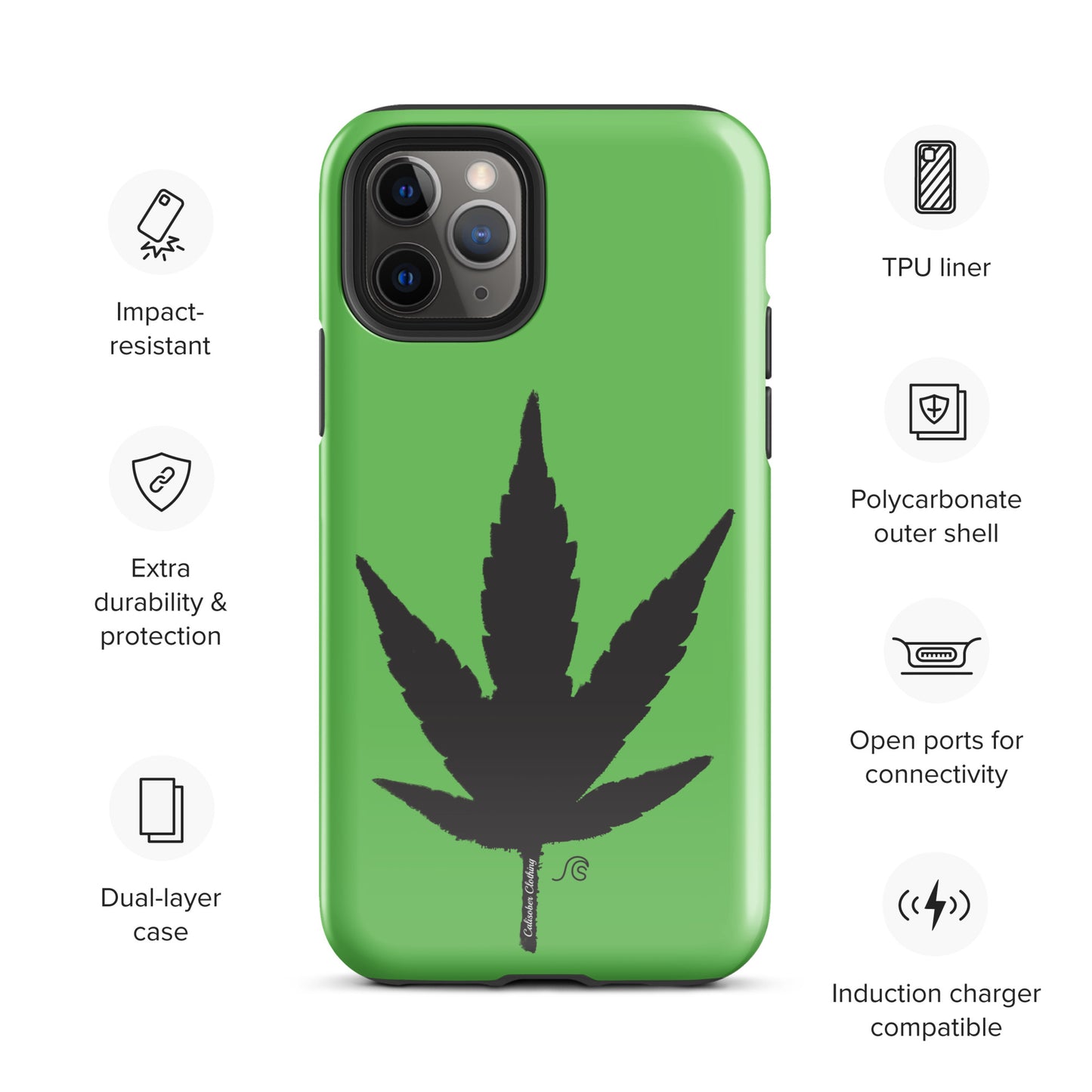 Weed Leaf Premium Tough Case for iPhone® - Green