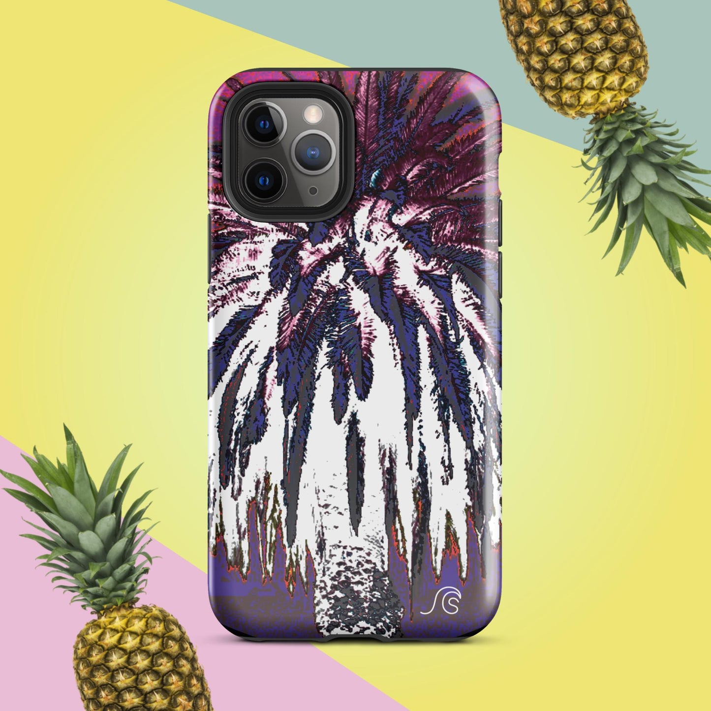 Palm Tree Hustle Tough Case for iPhone® - Black