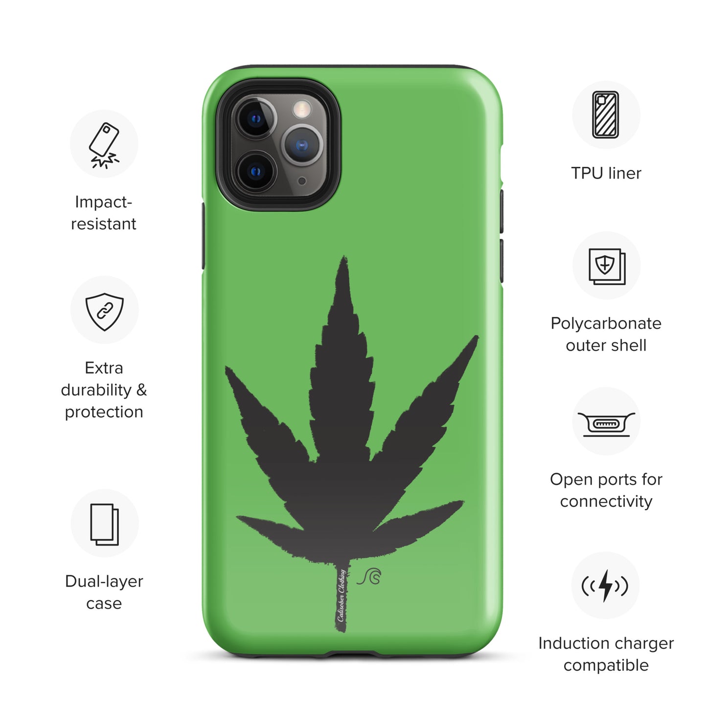 Weed Leaf Premium Tough Case for iPhone® - Green