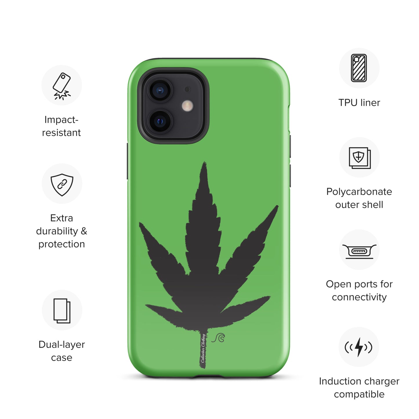 Weed Leaf Premium Tough Case for iPhone® - Green