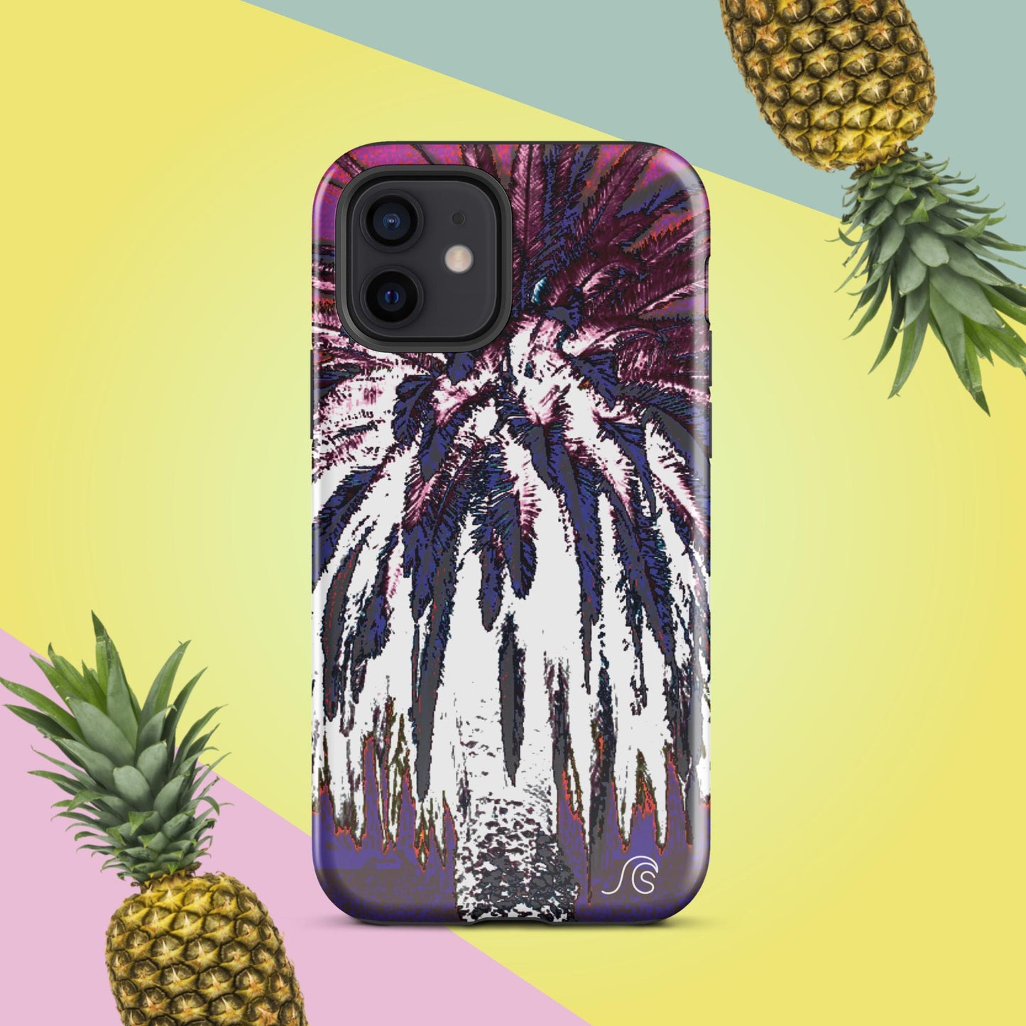 Palm Tree Hustle Tough Case for iPhone® - Black