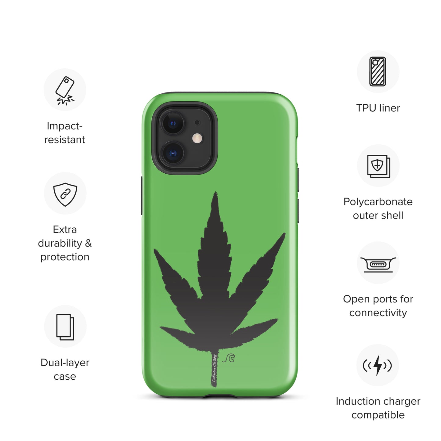 Weed Leaf Premium Tough Case for iPhone® - Green