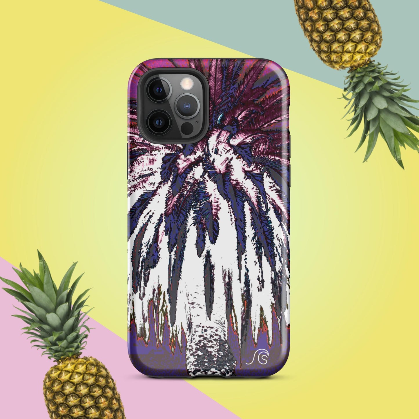 Palm Tree Hustle Tough Case for iPhone® - Black