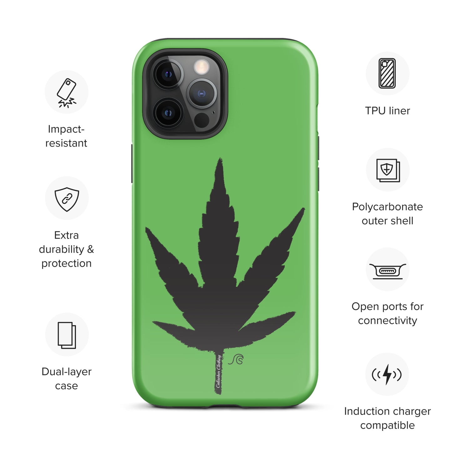 Weed Leaf Premium Tough Case for iPhone® - Green