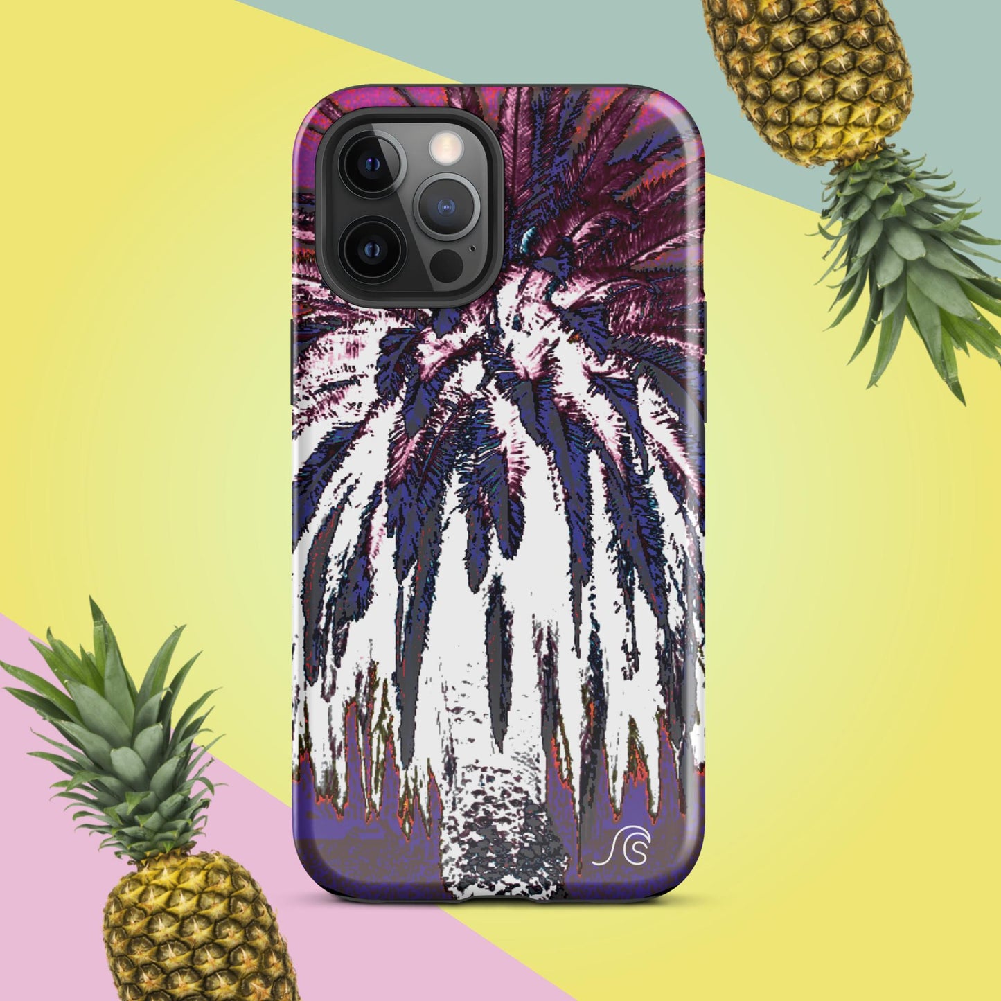 Palm Tree Hustle Tough Case for iPhone® - Black