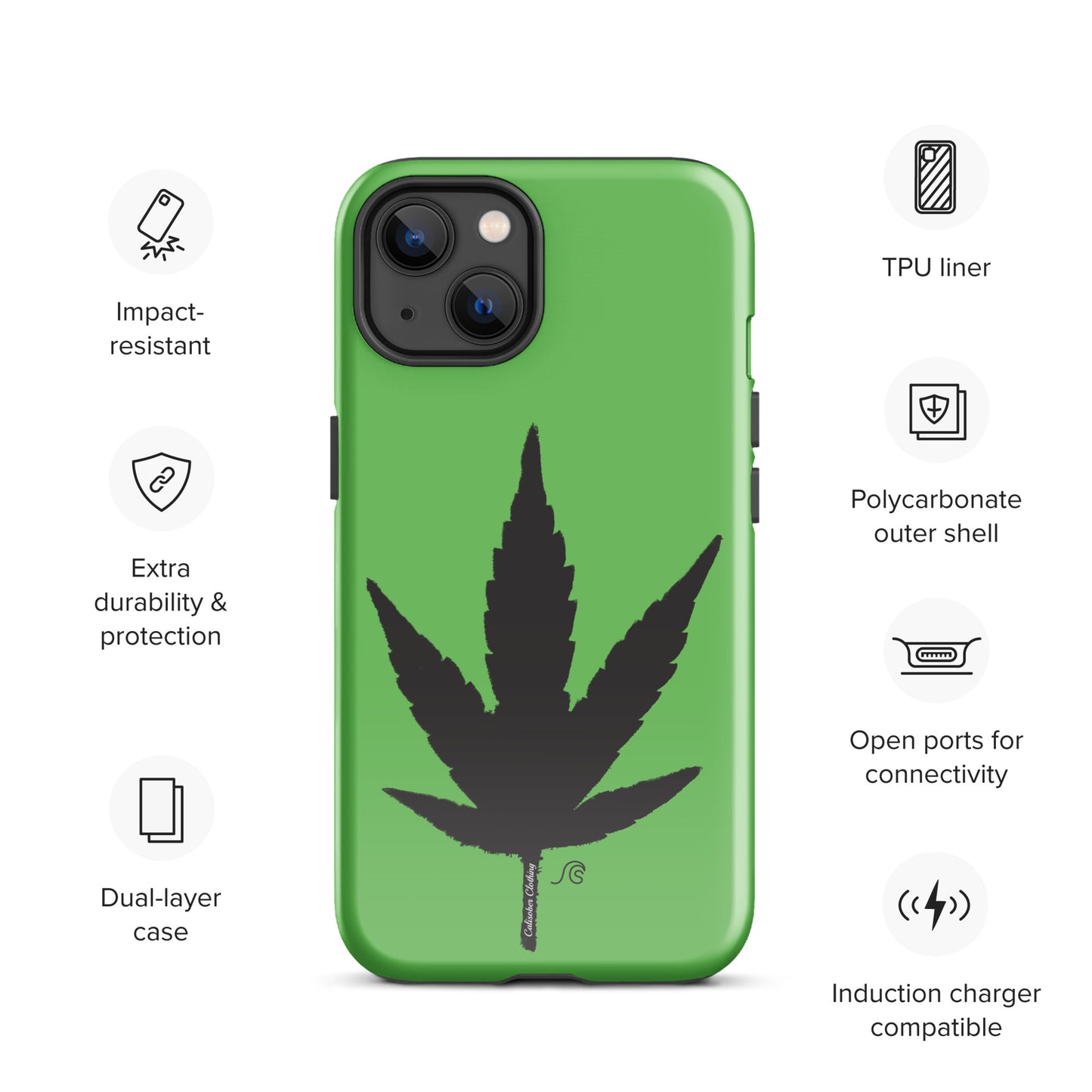 Weed Leaf Premium Tough Case for iPhone® - Green