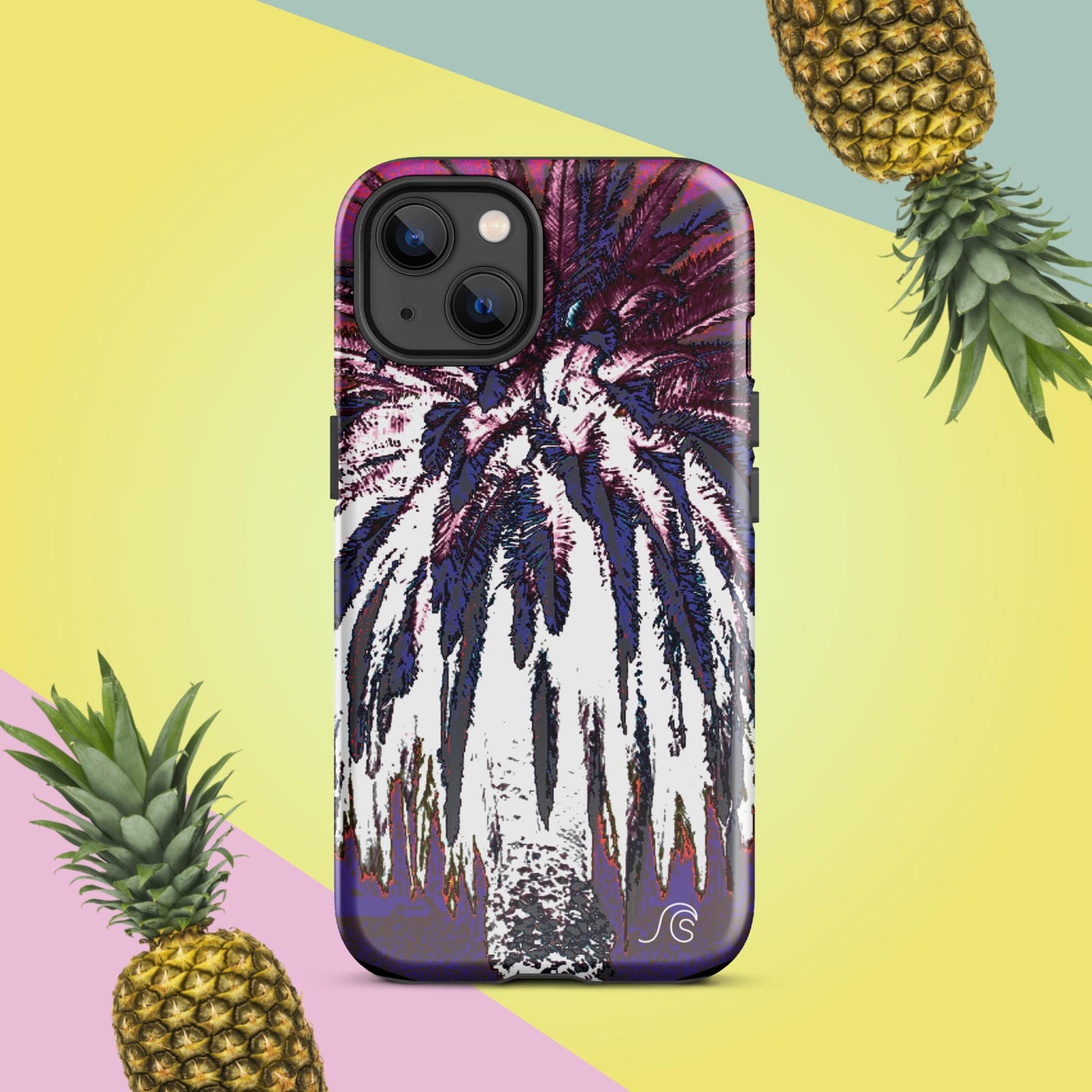 Palm Tree Hustle Tough Case for iPhone® - Black