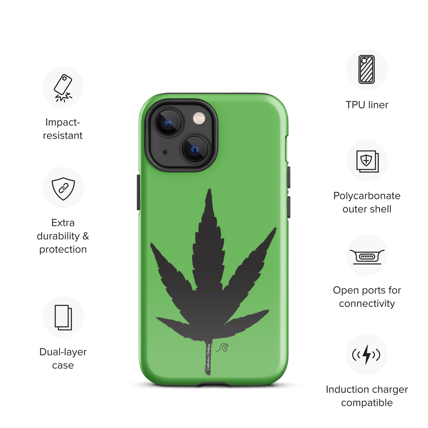 Weed Leaf Premium Tough Case for iPhone® - Green