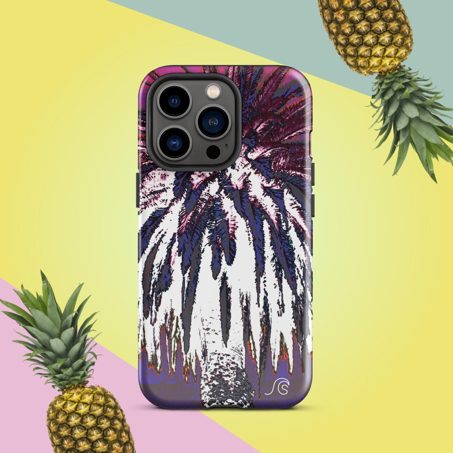 Palm Tree Hustle Tough Case for iPhone® - Black