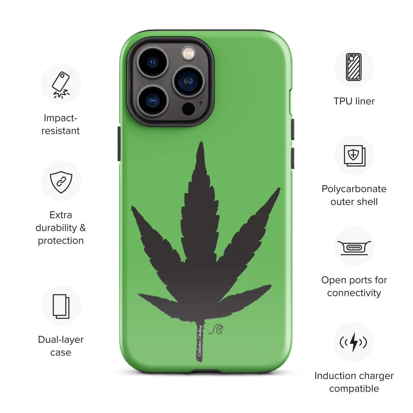 Weed Leaf Premium Tough Case for iPhone® - Green