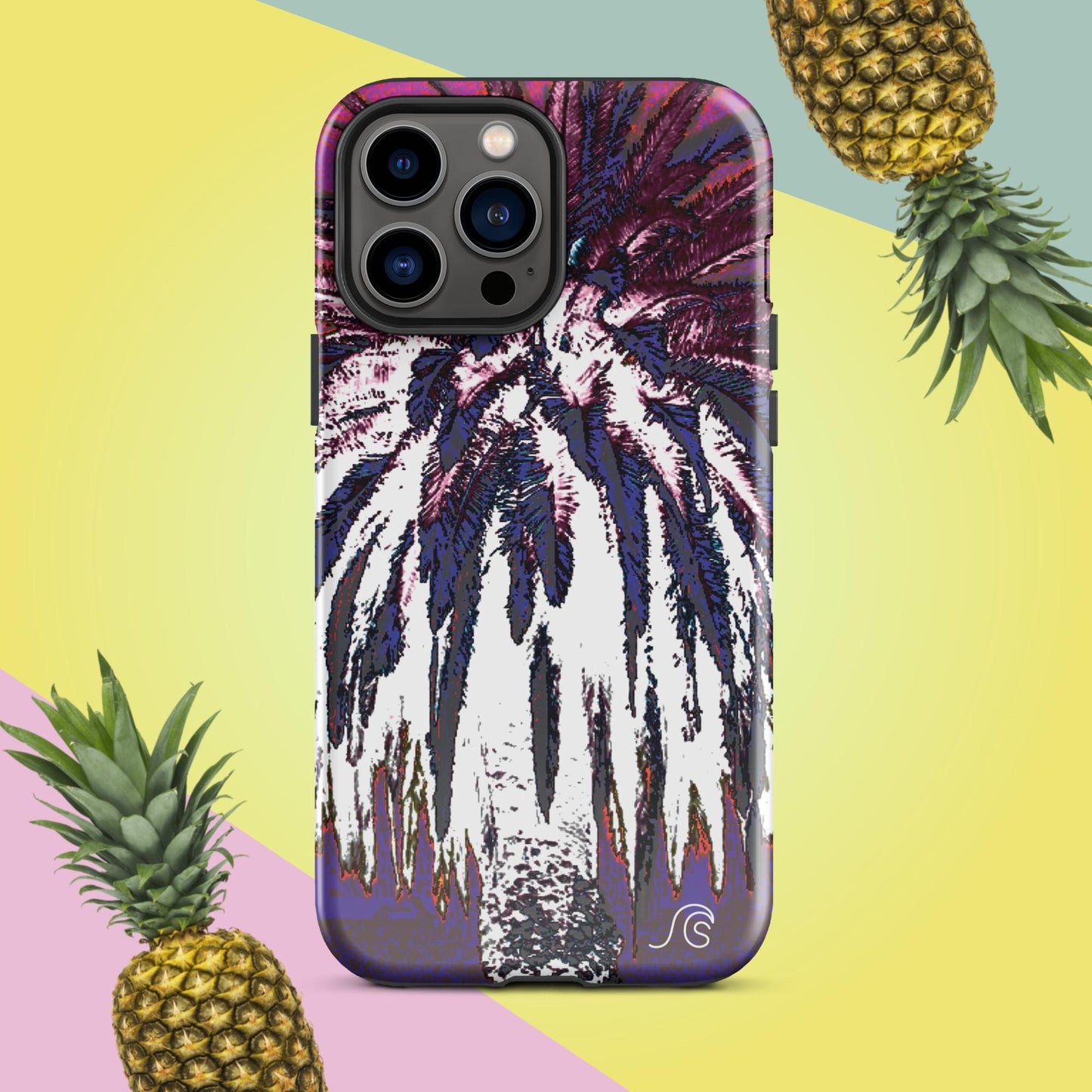 Palm Tree Hustle Tough Case for iPhone® - Black