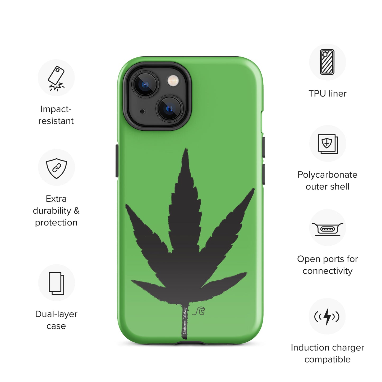 Weed Leaf Premium Tough Case for iPhone® - Green