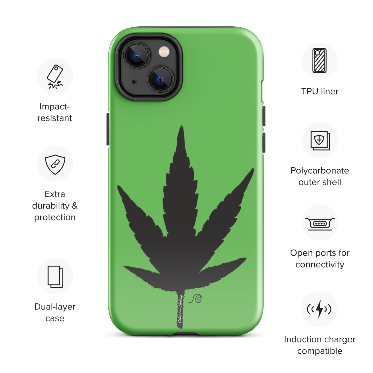 Weed Leaf Premium Tough Case for iPhone® - Green