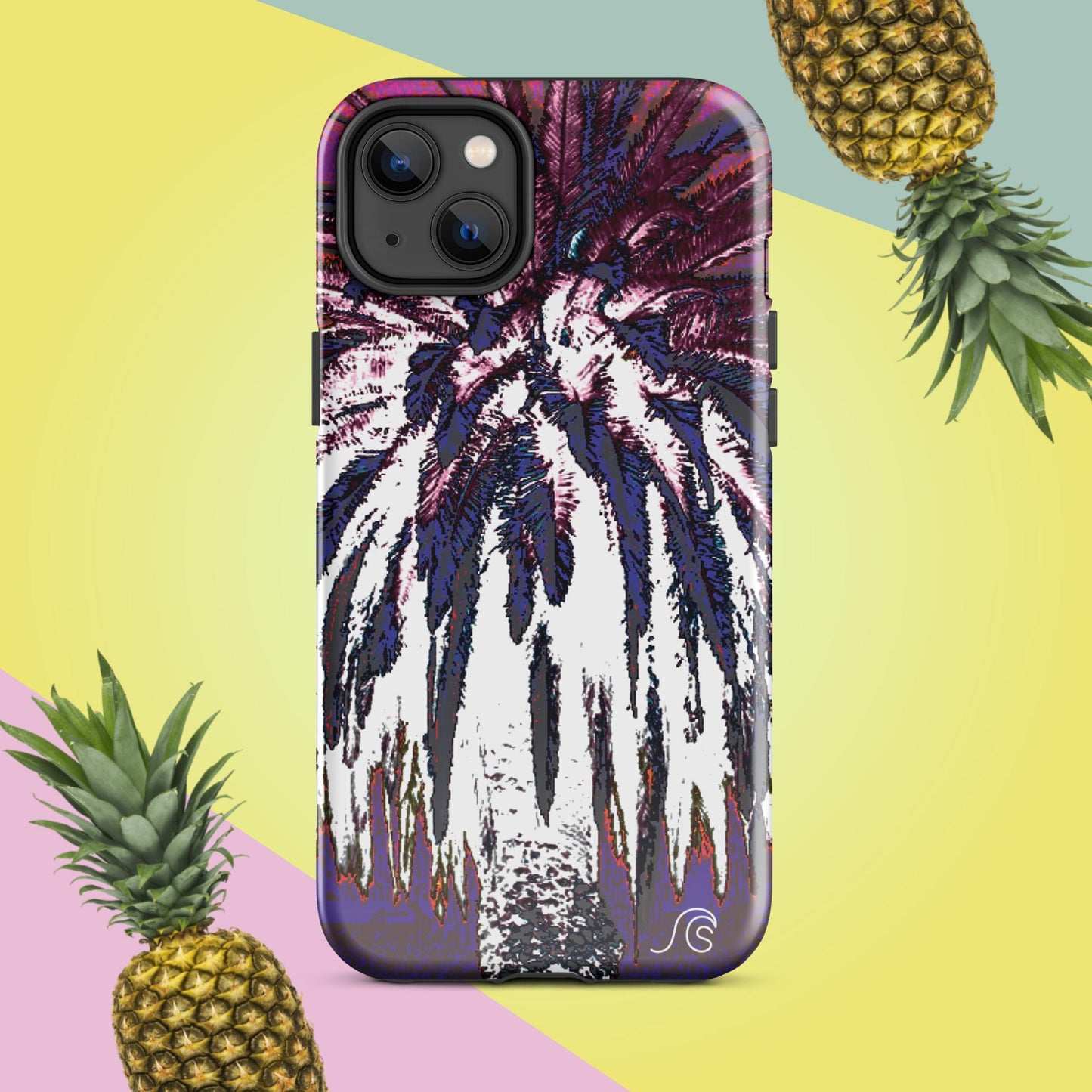 Palm Tree Hustle Tough Case for iPhone® - Black