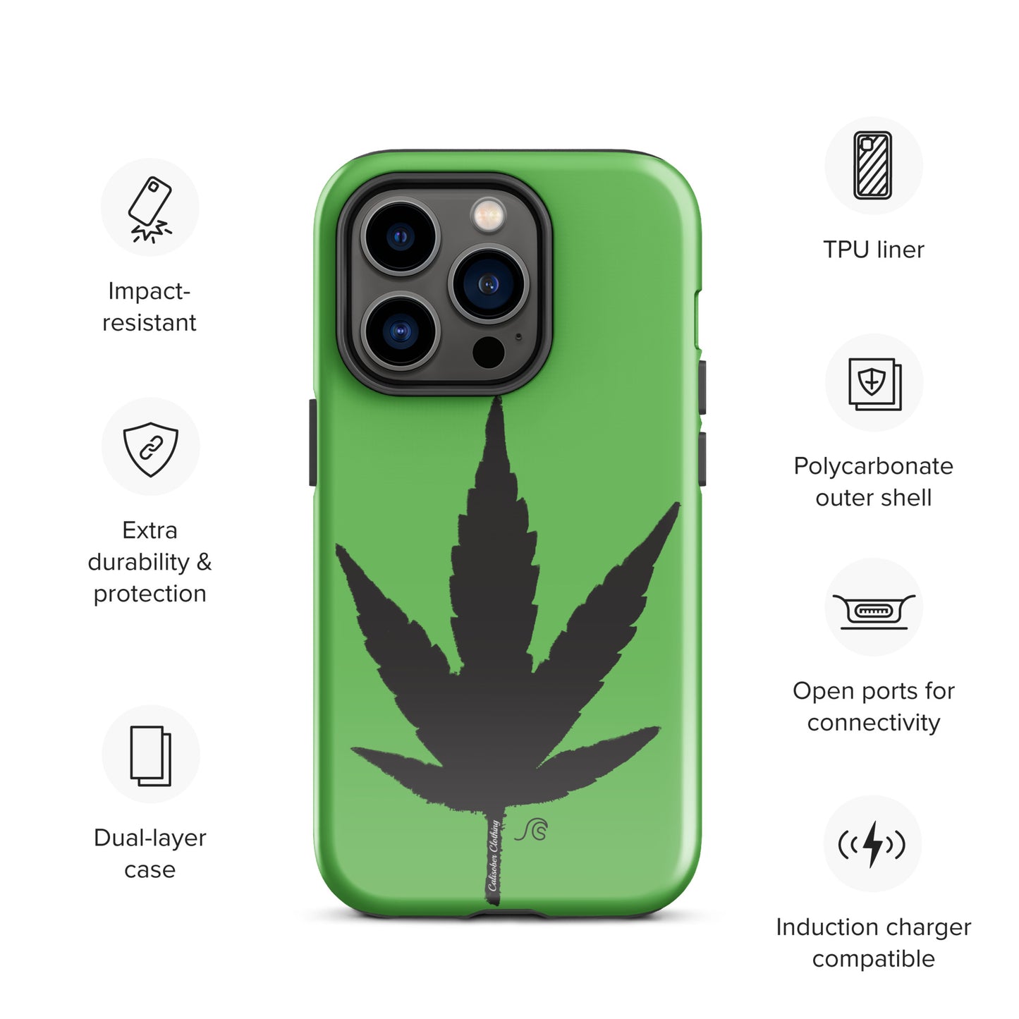 Weed Leaf Premium Tough Case for iPhone® - Green