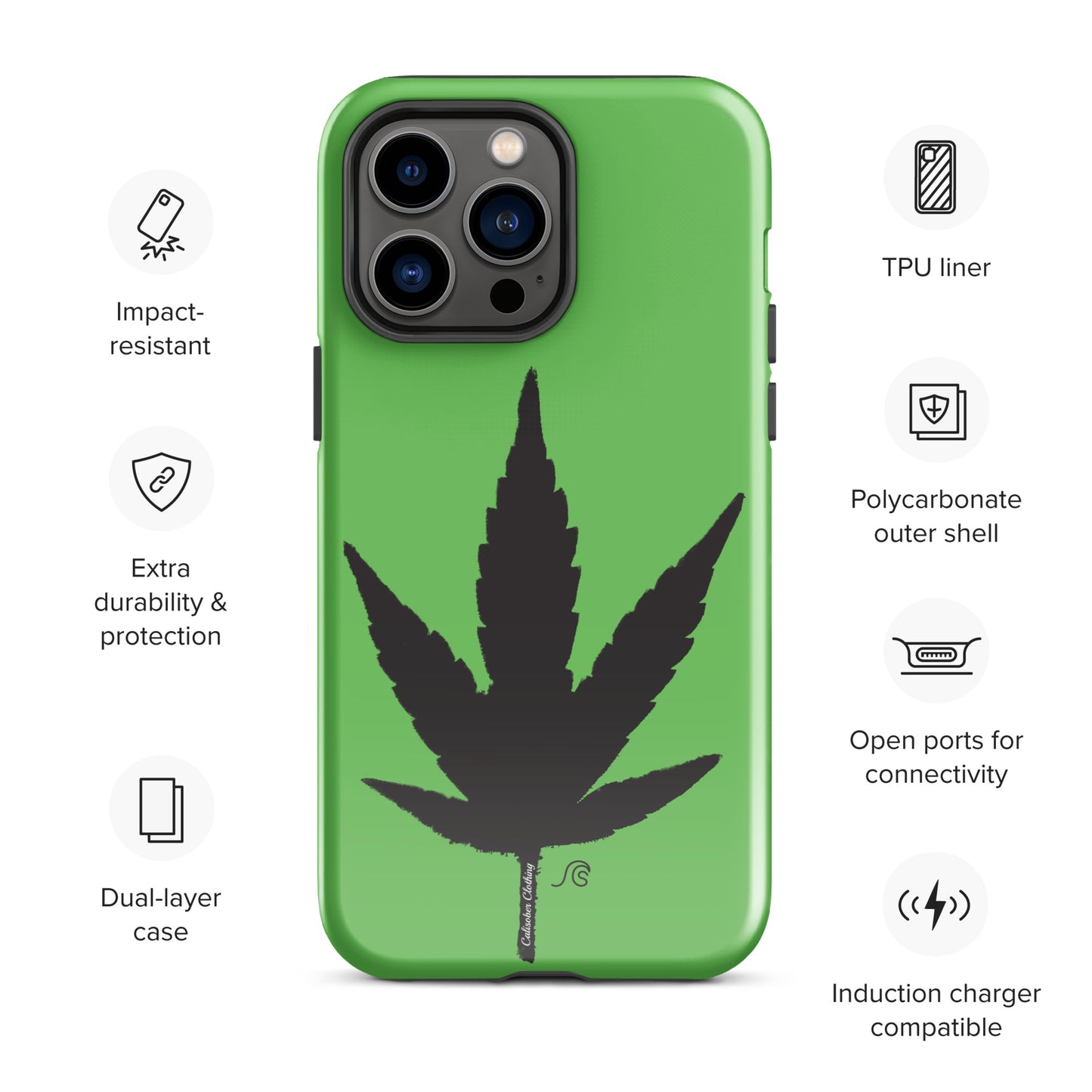 Weed Leaf Premium Tough Case for iPhone® - Green