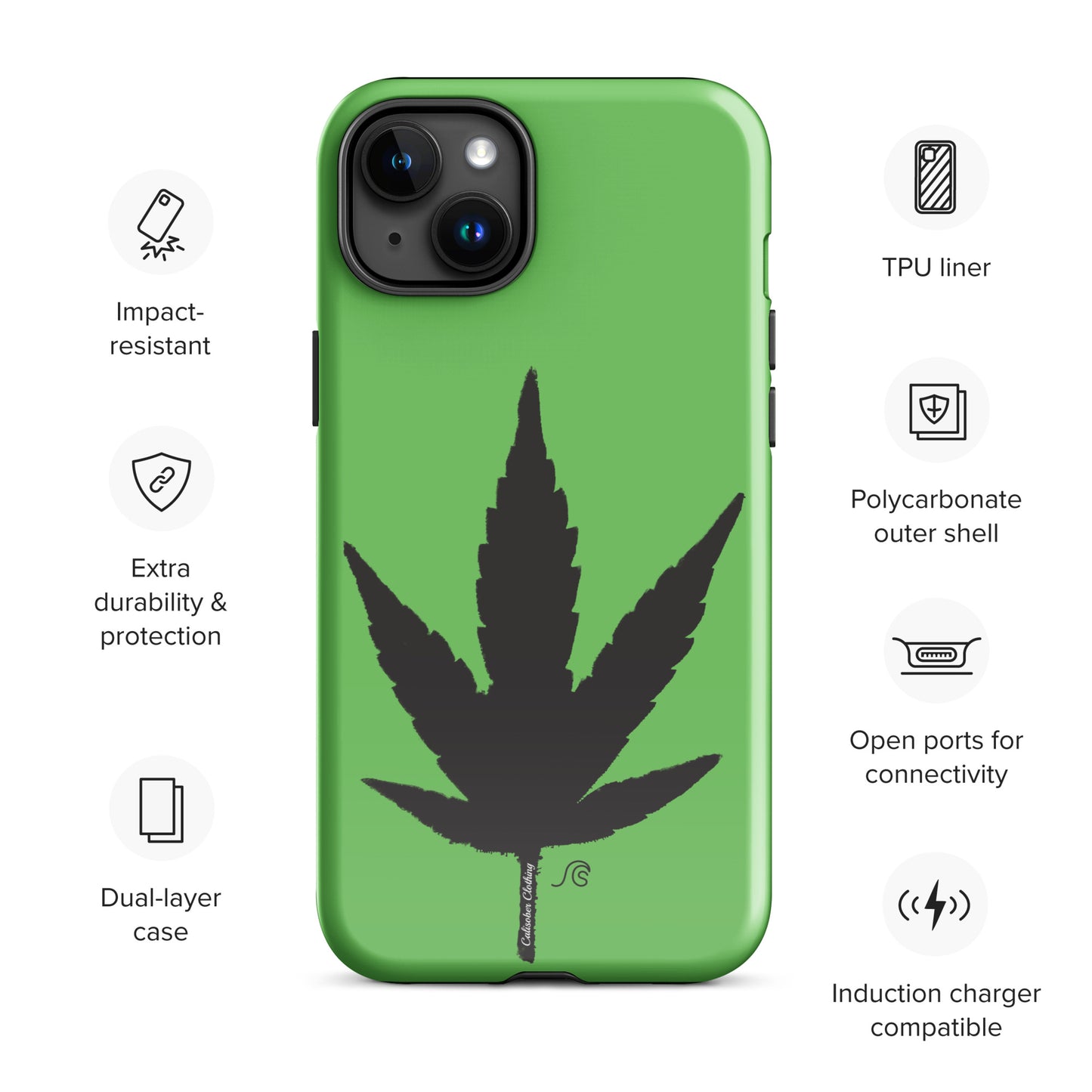 Weed Leaf Premium Tough Case for iPhone® - Green