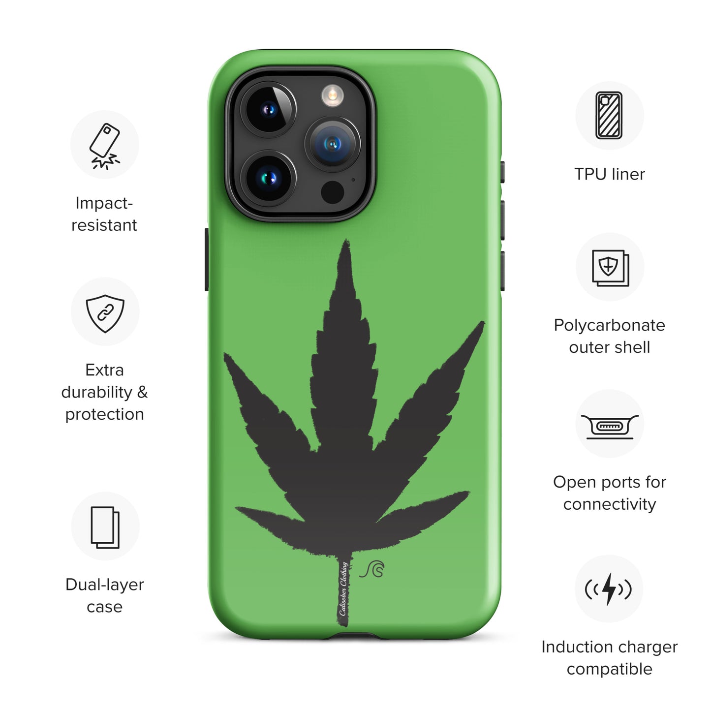 Weed Leaf Premium Tough Case for iPhone® - Green