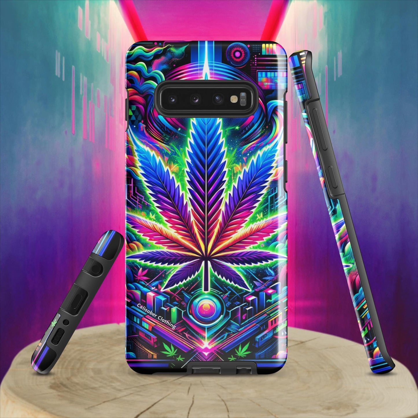 Cyberpunk Cannabis Leaf Tough case for Samsung® - Black