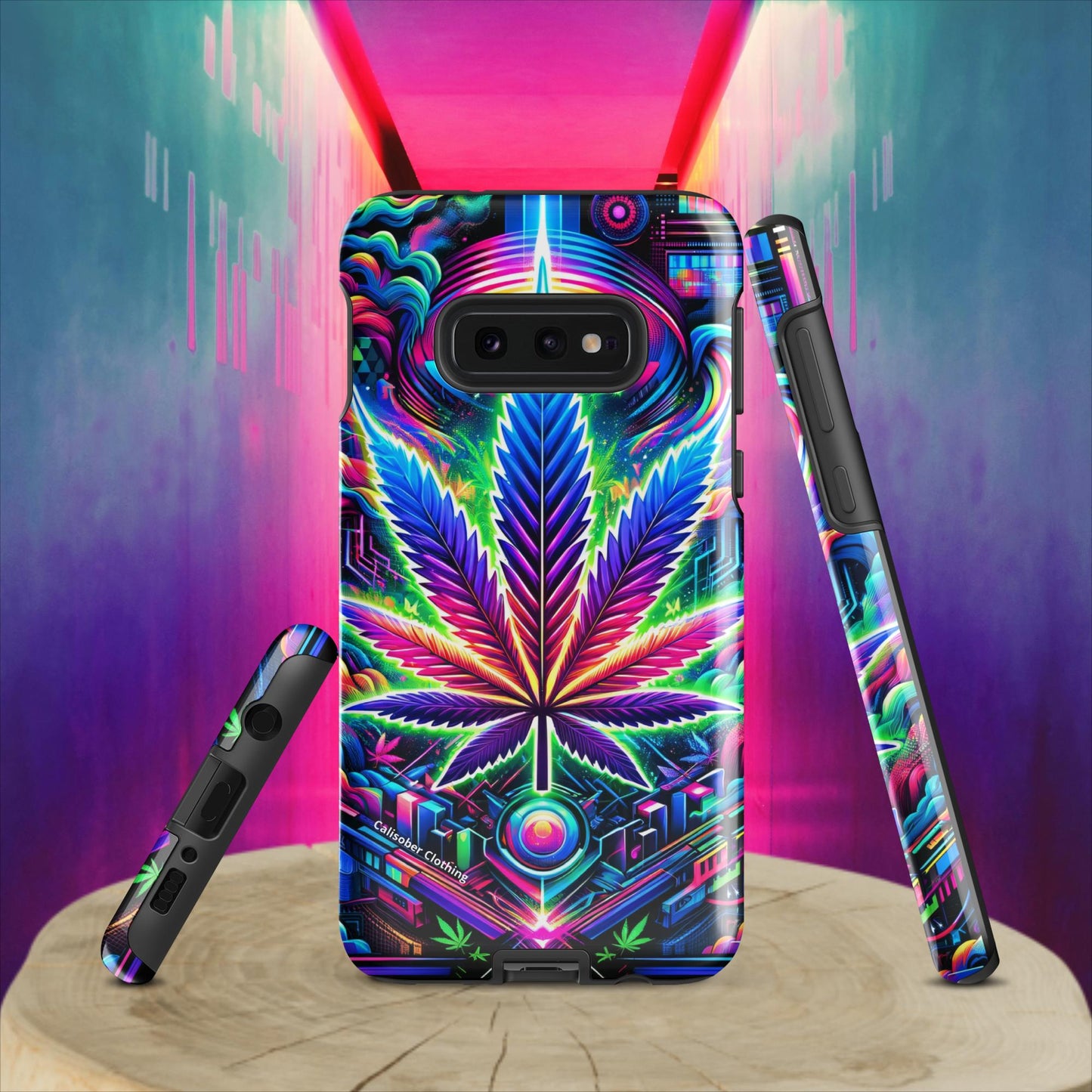 Cyberpunk Cannabis Leaf Tough case for Samsung® - Black