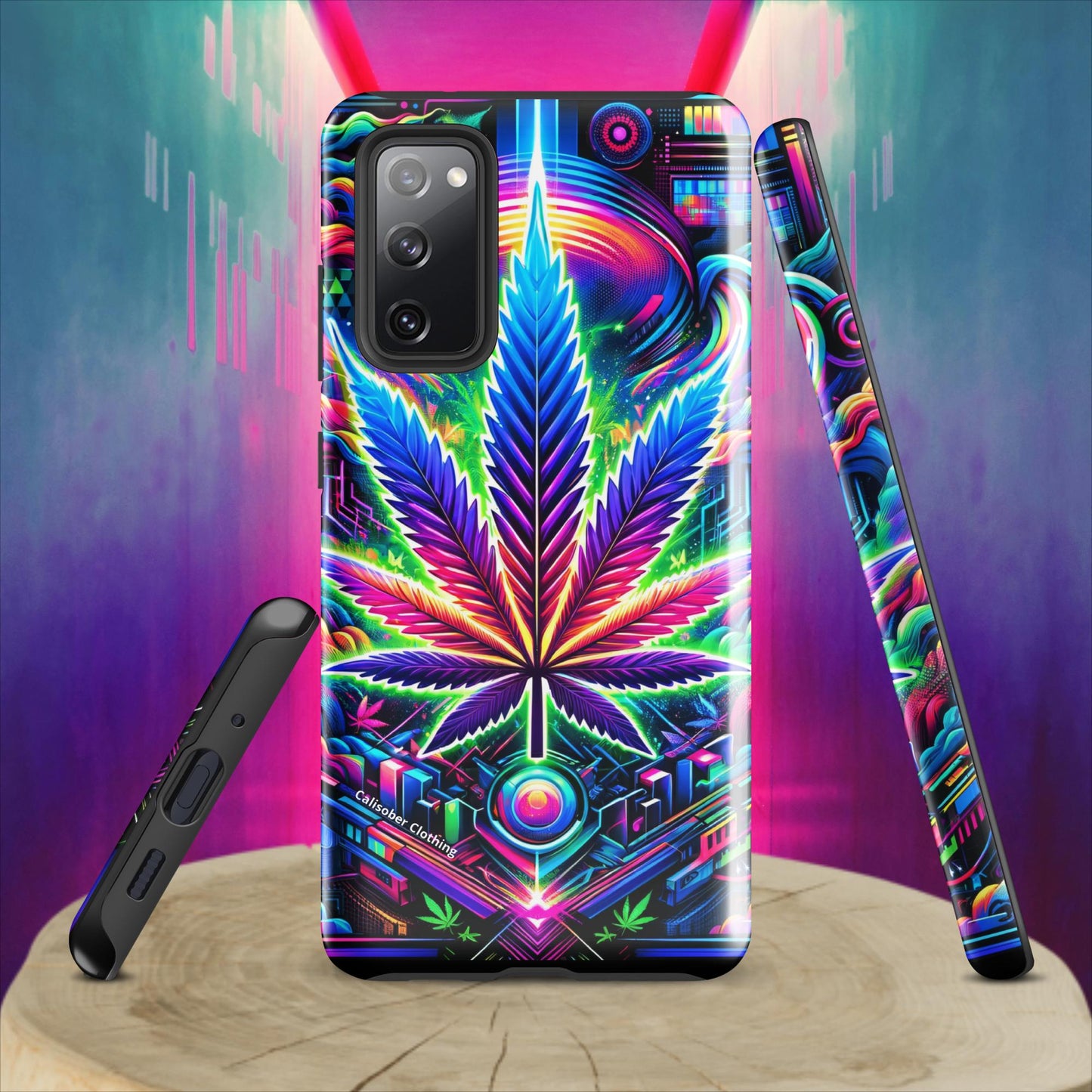 Cyberpunk Cannabis Leaf Tough case for Samsung® - Black