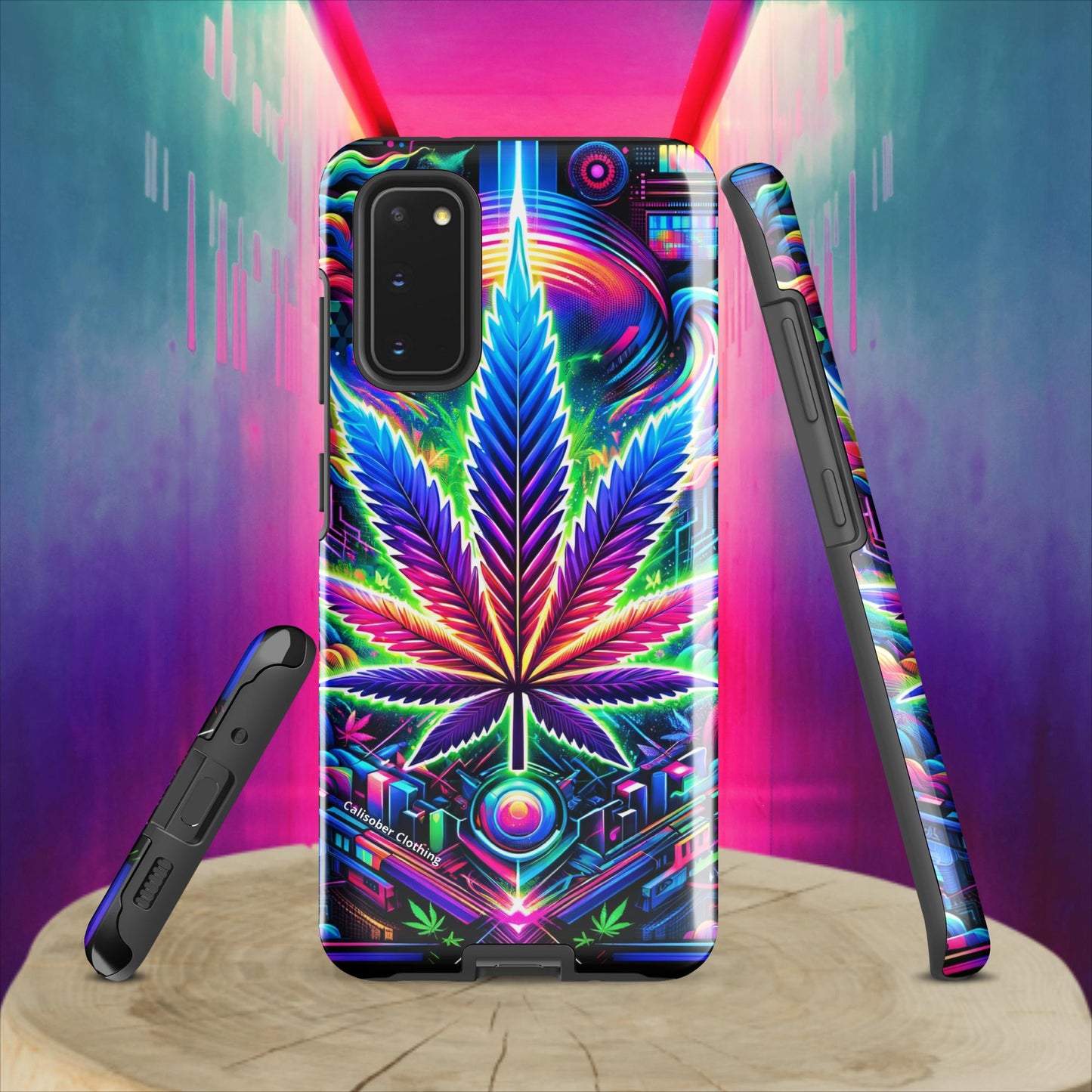 Cyberpunk Cannabis Leaf Tough case for Samsung® - Black