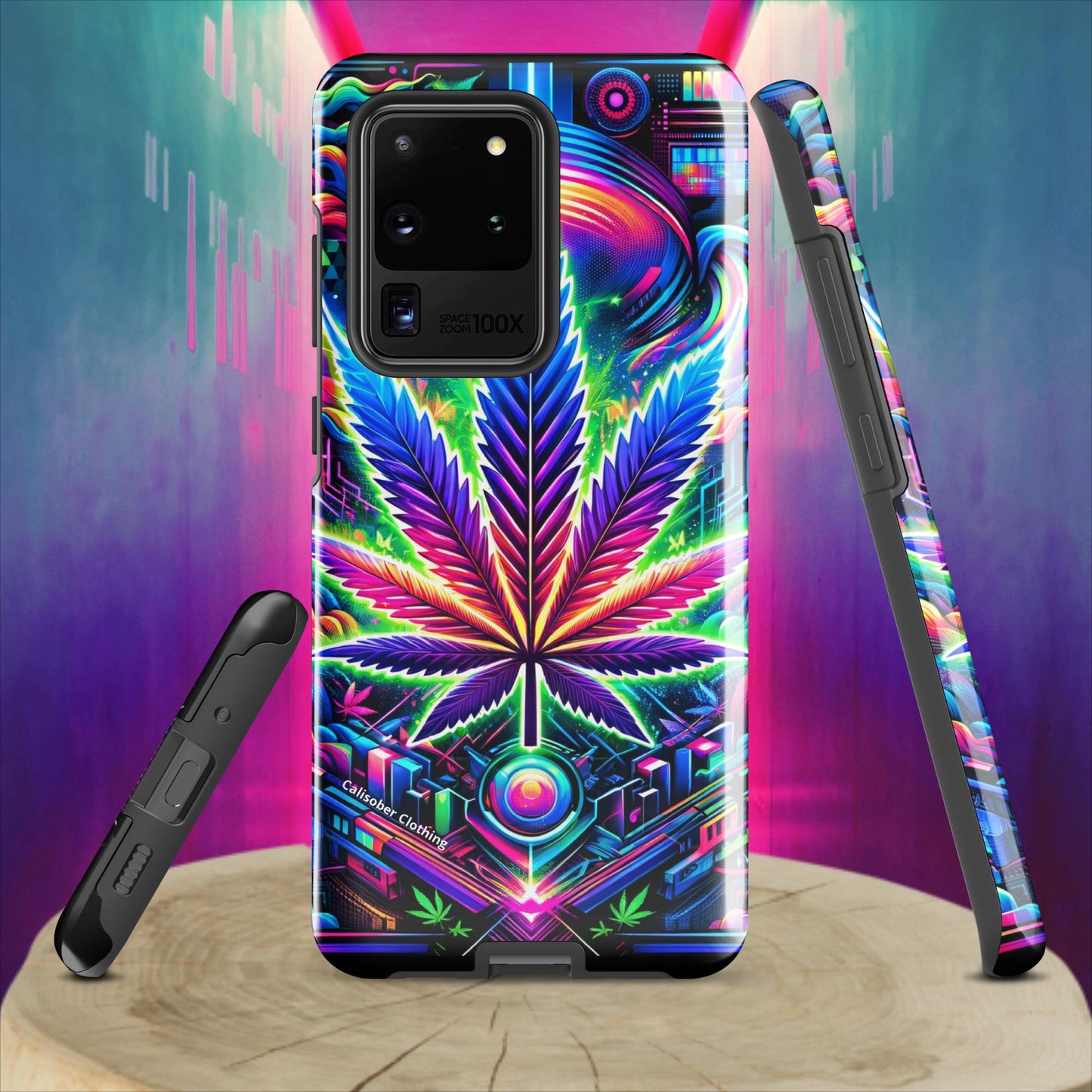 Cyberpunk Cannabis Leaf Tough case for Samsung® - Black