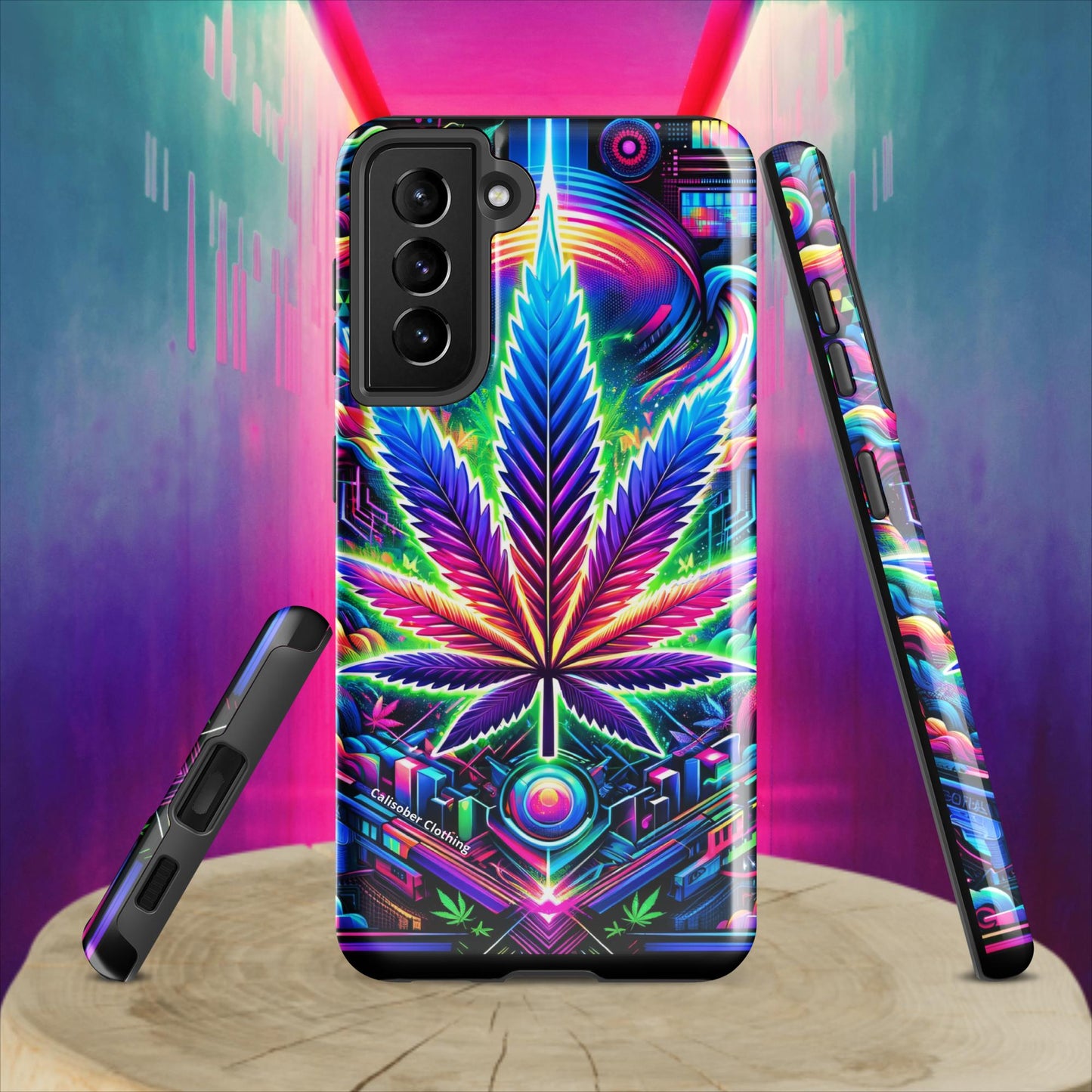 Cyberpunk Cannabis Leaf Tough case for Samsung® - Black