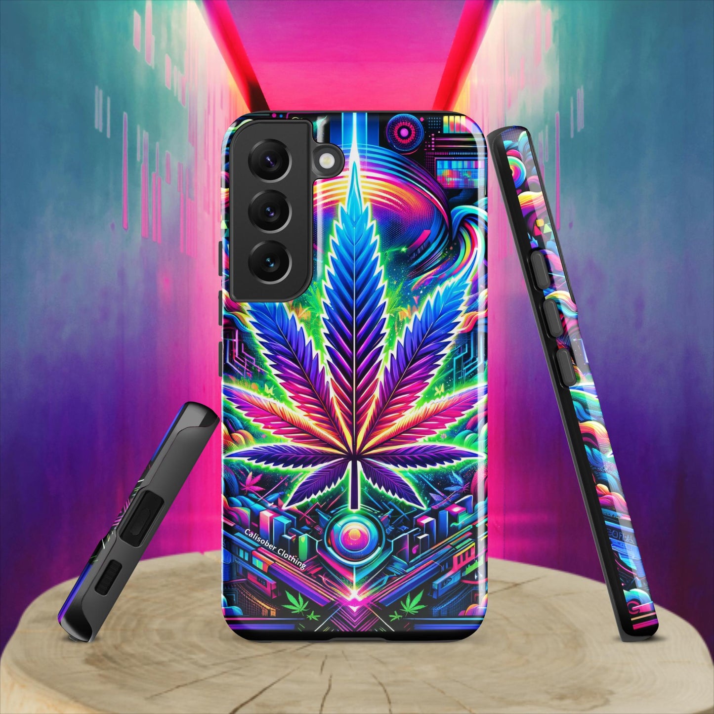 Cyberpunk Cannabis Leaf Tough case for Samsung® - Black