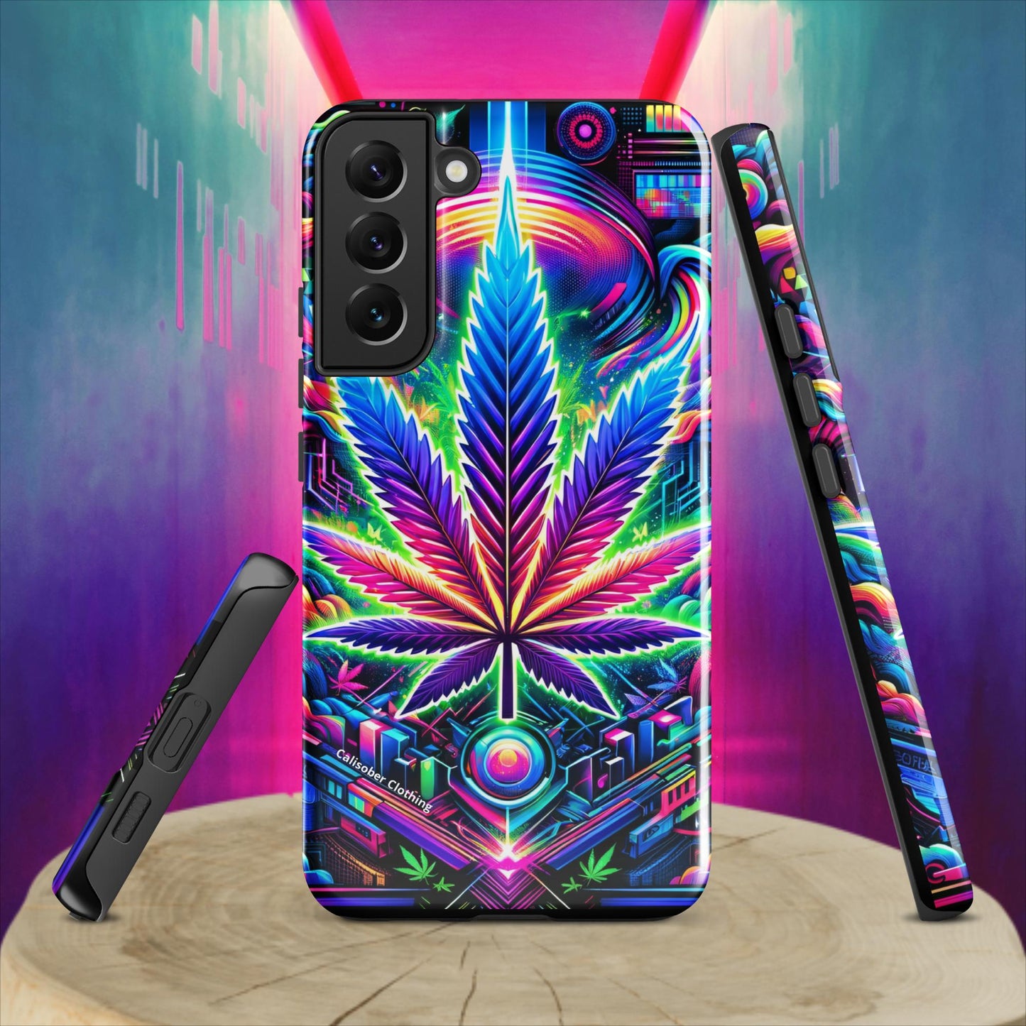 Cyberpunk Cannabis Leaf Tough case for Samsung® - Black