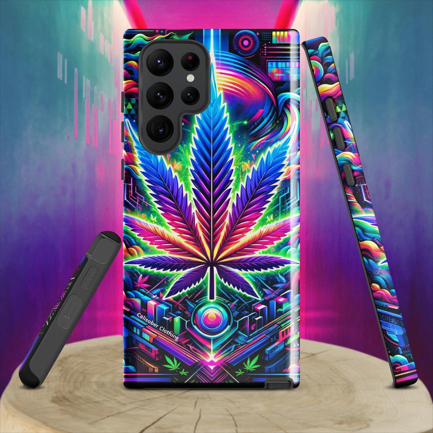 Cyberpunk Cannabis Leaf Tough case for Samsung® - Black