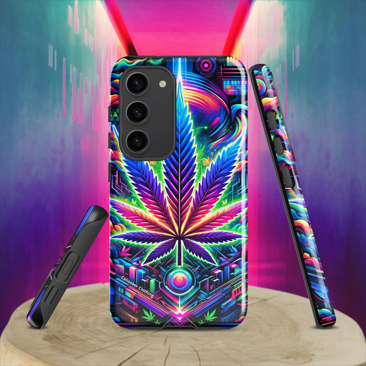 Cyberpunk Cannabis Leaf Tough case for Samsung® - Black