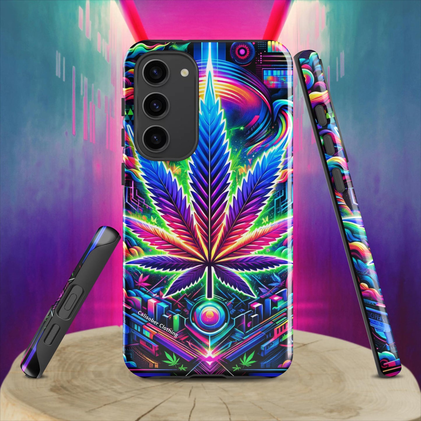 Cyberpunk Cannabis Leaf Tough case for Samsung® - Black