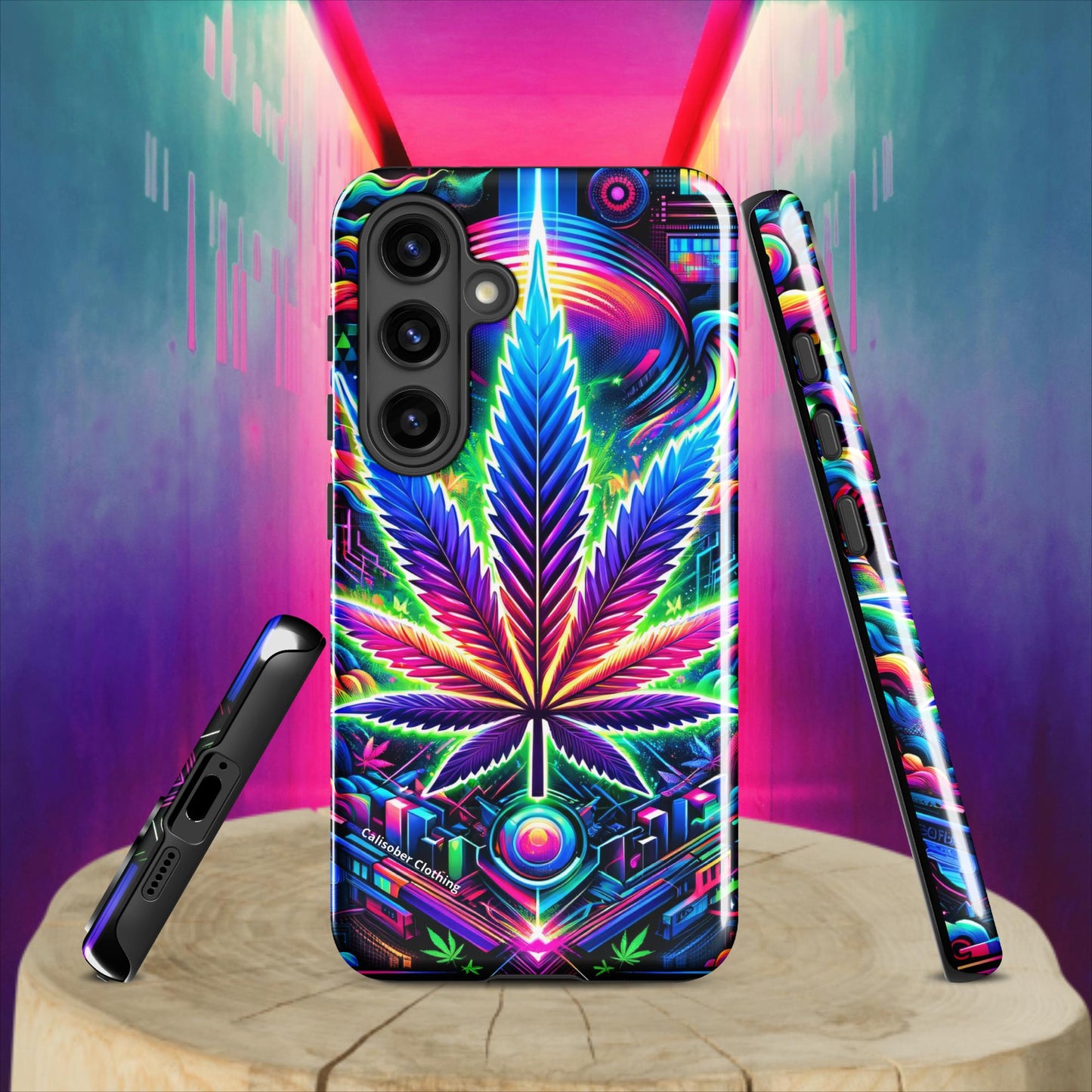 Cyberpunk Cannabis Leaf Tough case for Samsung® - Black