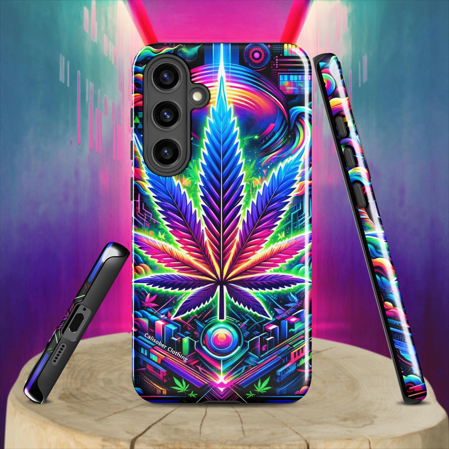 Cyberpunk Cannabis Leaf Tough case for Samsung® - Black