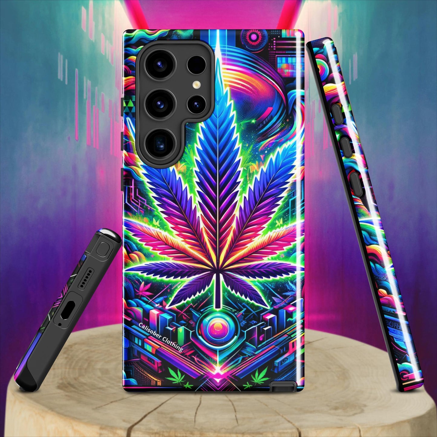 Cyberpunk Cannabis Leaf Tough case for Samsung® - Black