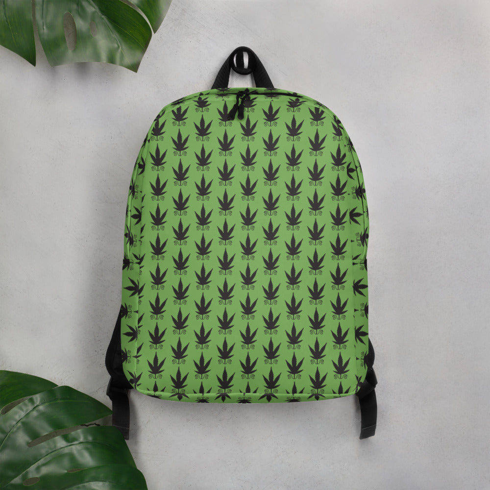 Cannabis Leaf Minimalist Backpack - Green