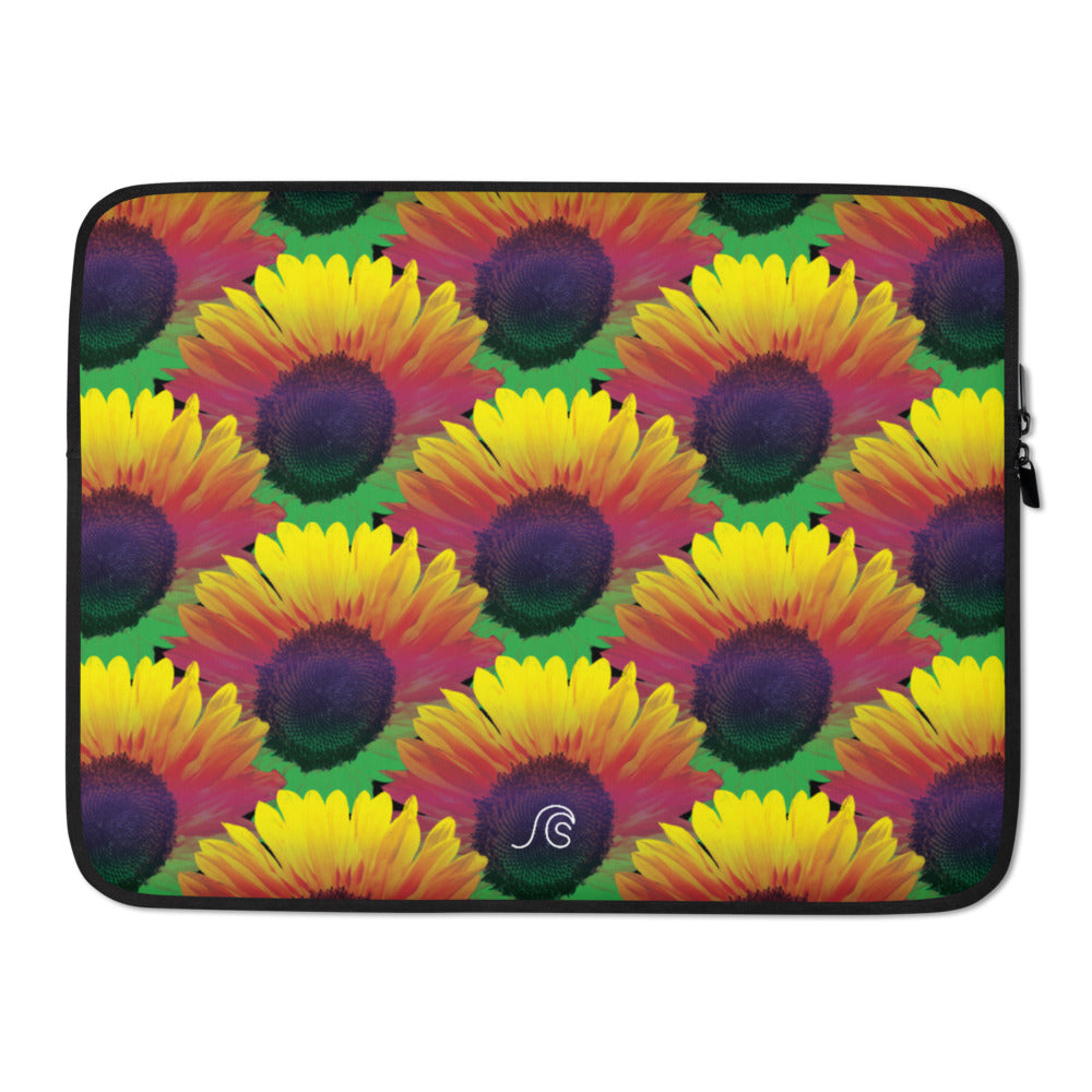 Sunflower Frenzy Laptop Sleeve - Black 13" or 15"