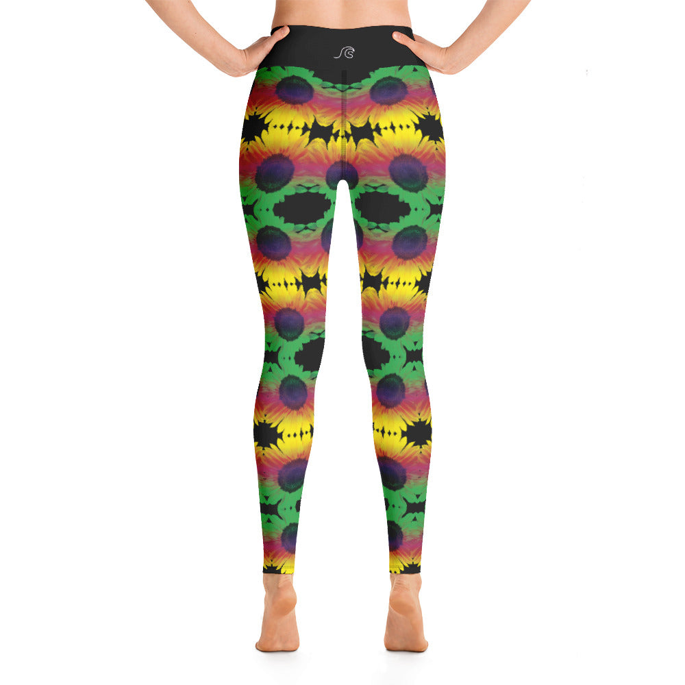 Irie Sunflower Yoga Leggings - Black